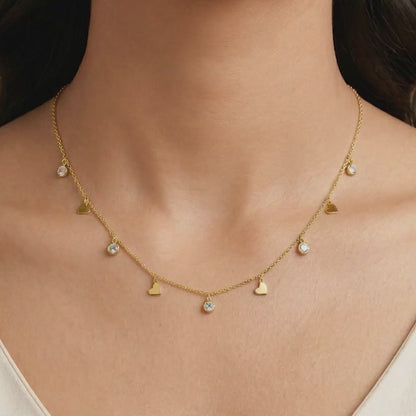 Kriti Sanon Golden Shinny Love Necklace