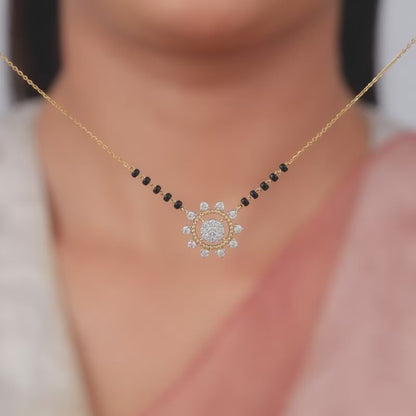 Gold Chandramukhi Lab Grown Diamond Mangalsutra