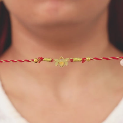 Golden Lotus Love Rakhi Combo (Set of 2)