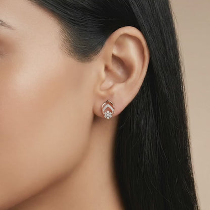 Rose Gold Lattice Lab Grown Diamond Earrings