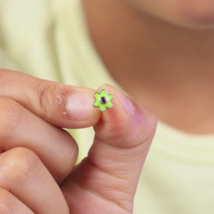 Silver Bloomie Buds Kids Earrings