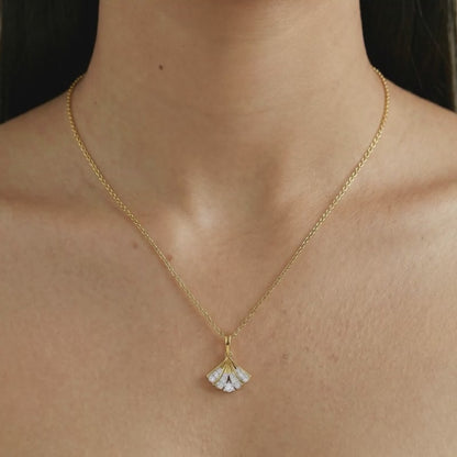 Gold Tidewing Lab Grown Diamond Pendant