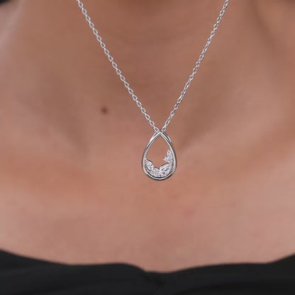 Silver Stayin' Alive Pendant With Link Chain