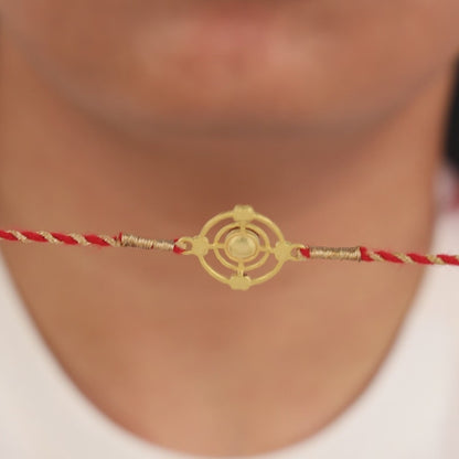Golden Divya Rudraksha Rakhi
