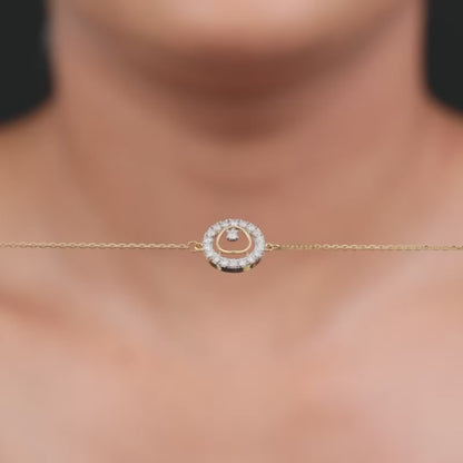 Gold Celeste Halo Lab Grown Diamond Bracelet