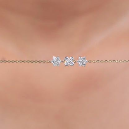 Gold Floret Lab Grown Diamond Bracelet