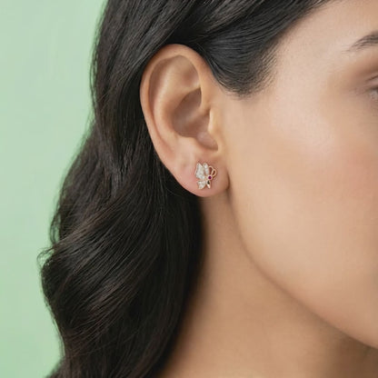 Rose Gold Butterfly Bliss Stud Earrings