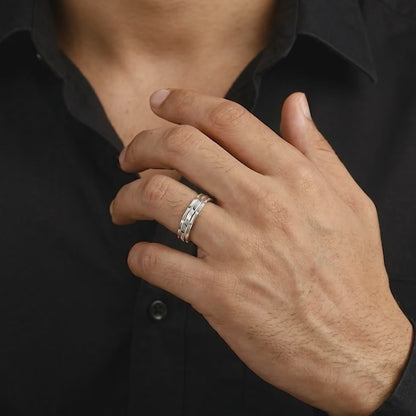 Silver Architect Band For Him (Size 17)