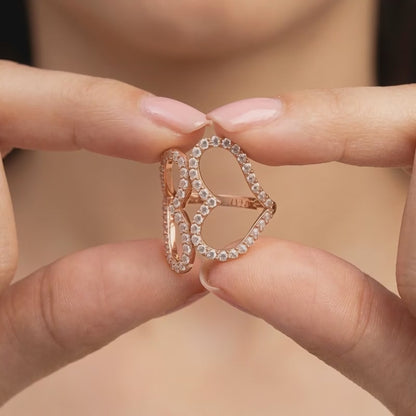 Rose Gold Deep Love Ring (Size 12)