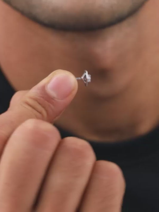 Silver Galaxy Edge Stud For Him