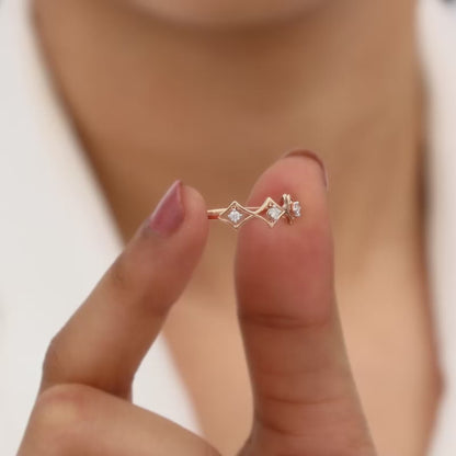 Rose Gold Quadril Diamond Ring