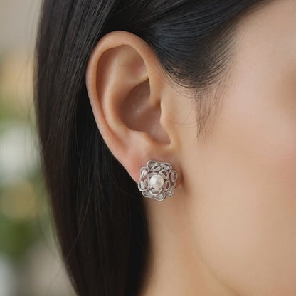 Silver Blossom Earrings