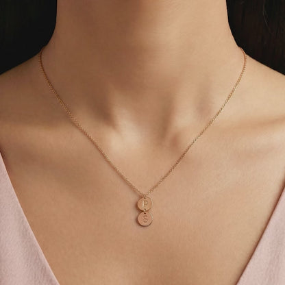 Rose Gold Personalised The Pair Initial Necklace