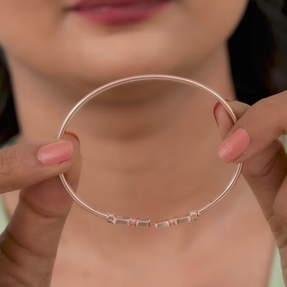 Rose Gold Baguette Binge Cuff Bracelet