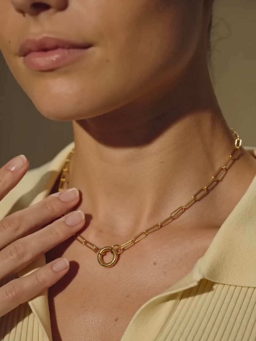 IXIA by GIVA Centre Loop Gold Plated Necklace
