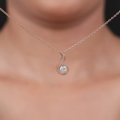 Rose Gold Classic Swirl Pendant With Link Chain