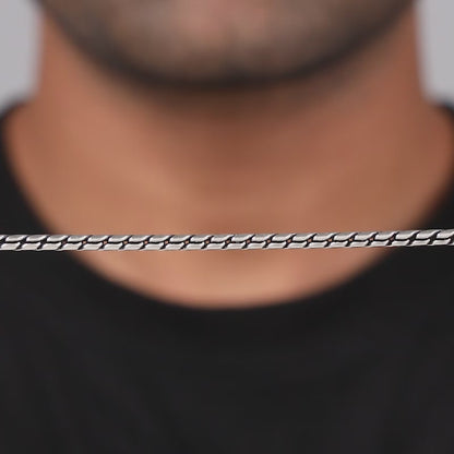 Oxidised Silver TwistLine Bracelet For Him