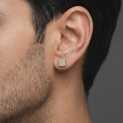 Golden Modern Spark Stud For Him