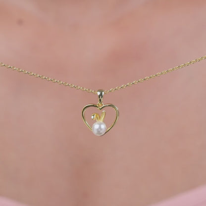 Golden Nicole Pearl Pendant With Link Chain