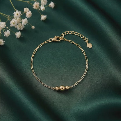 Golden Glowing Beads Bracelet