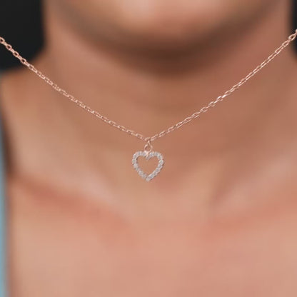 Rose Gold Heart Pendant With Link Chain