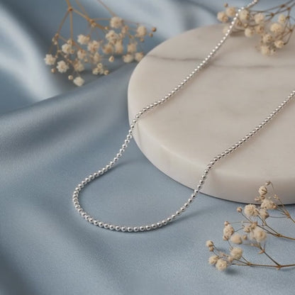 Silver Beaded Kids Chain