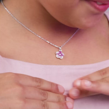 Silver Pixie Kids Pendant with Link Chain