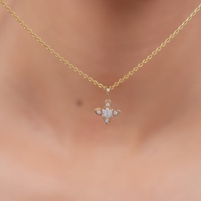 Gold Petalcrest Lab Grown Diamond Pendant