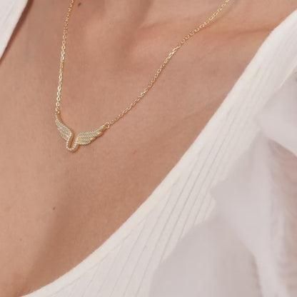 Golden Studded Fluttering Necklace
