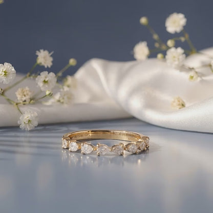 Gold Halo Line Lab Grown Diamond Ring (Size 12)