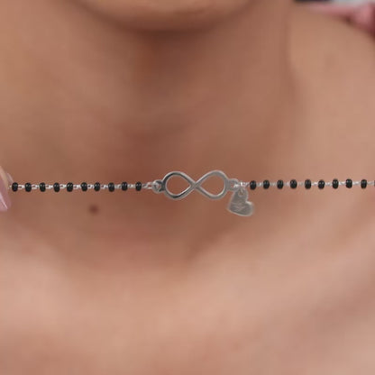 Silver Personalised Infinity Love Mangalsutra Bracelet