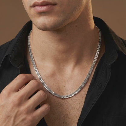 Silver Double Box Chain for Him