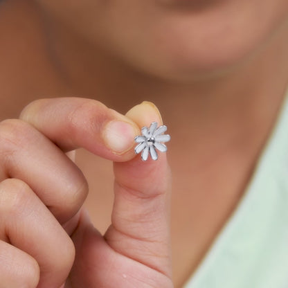 Silver Snow Daisy Kids Studs
