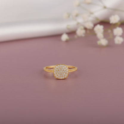 Golden Eternal Square Ring