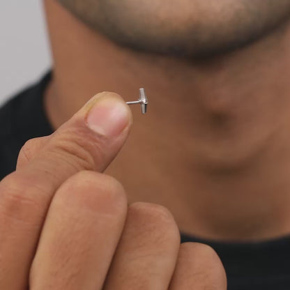 Silver X Stud For Him