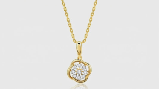 Gold Blume Wheel Diamond Pendant in pure gold with lab grown diamonds