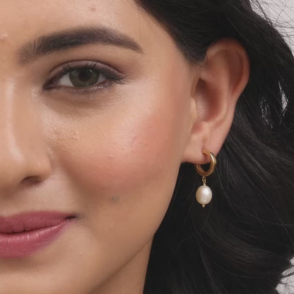 Golden Ocean's Luster Hoop Earrings