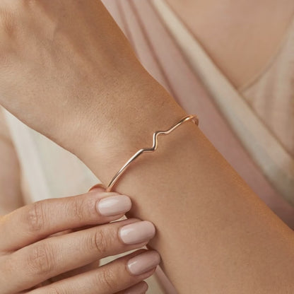 Rose Gold Blush Ripple Cuff Bracelet