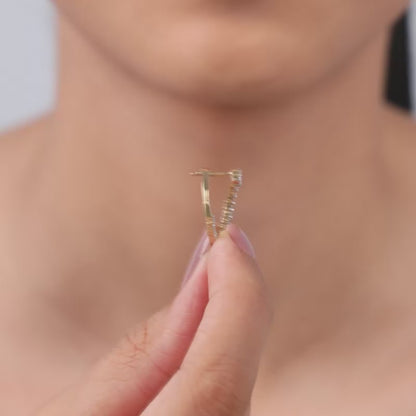 Gold Spark On Diamond Earrings