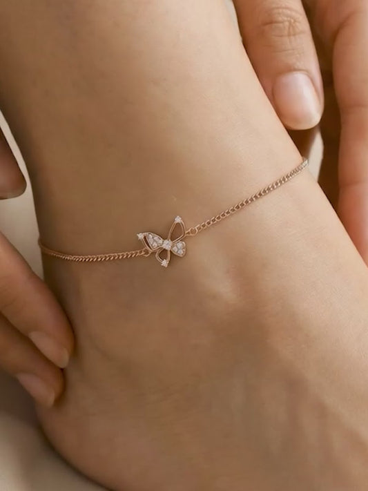 Rose Gold Pookie Flutter Anklet