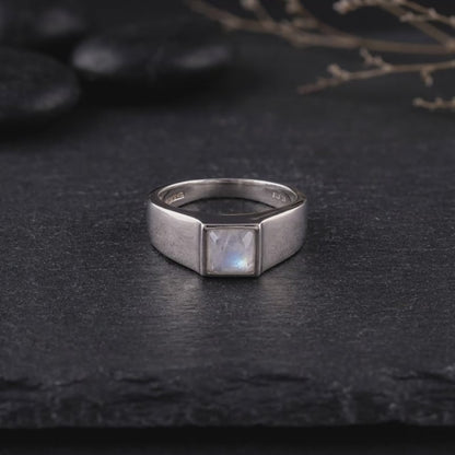 Silver Trend Moonstone Ring For Him