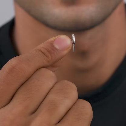 Silver Trident Stud For Him