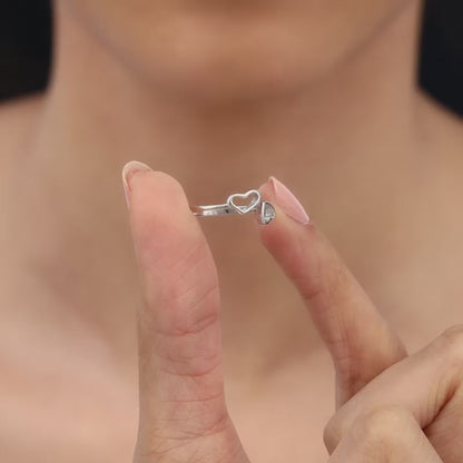 Silver Heart & Soul Ring