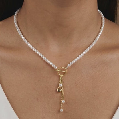Golden Mila Pearl Necklace