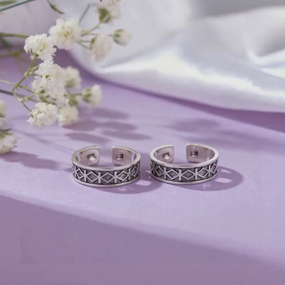 Oxidised Silver Tanya Toe Rings