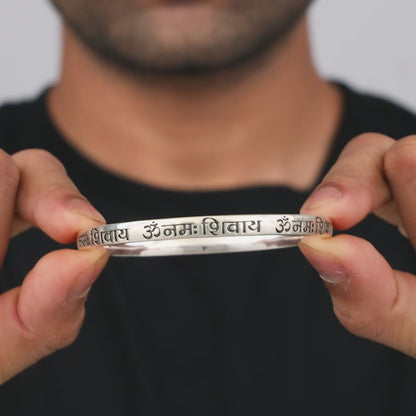 Oxidised Silver Harvik Kada For Him
