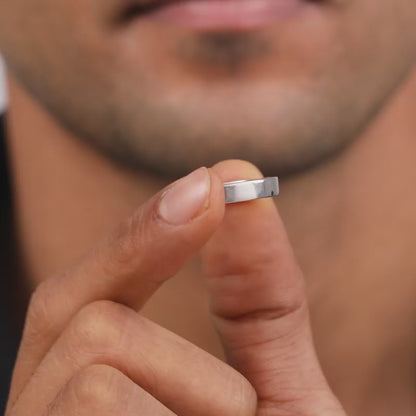 Silver Minimal Topaz Ring For Him