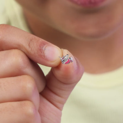 Silver Enchanting Unicorn Kids Earrings