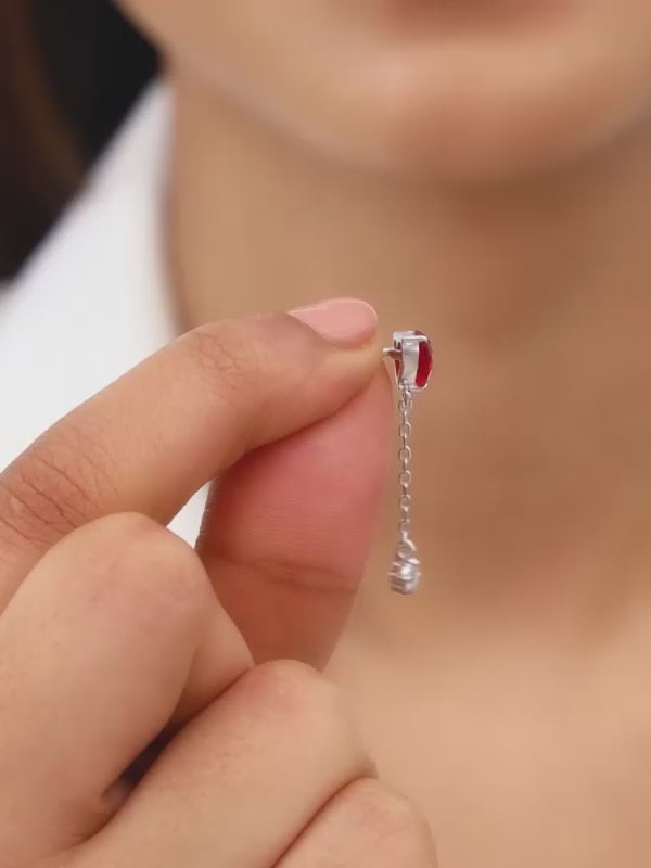 Silver Heart Drop Danglers