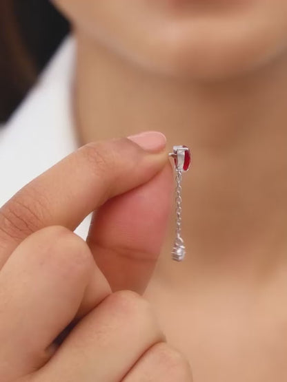 Silver Heart Drop Danglers